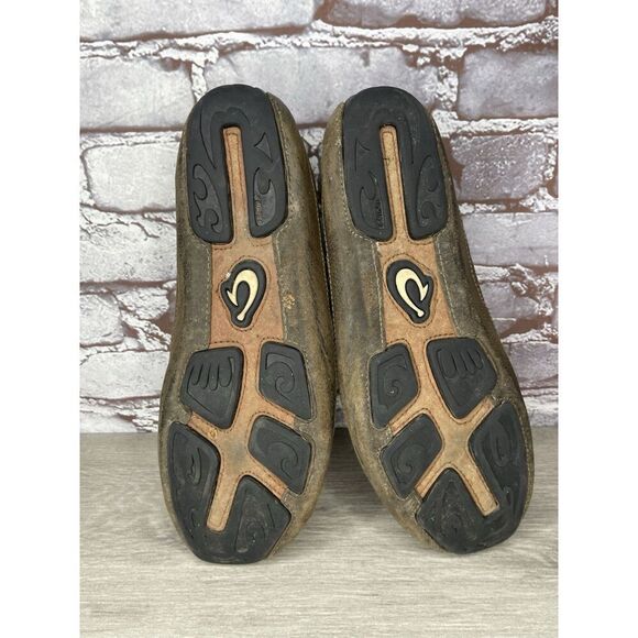 Olukai Akepa Moc Brown Leather Boat Slip On Moccasin Loafer Shoes Men 9M US/42EU - Picture 6 of 16